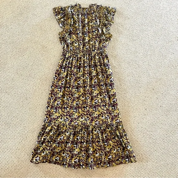 Anthropologie Othilia Aleksia Ruffled Maxi Dress Sz S Cottagecore Embroidered - Picture 12 of 15